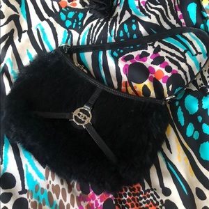 small bebe fur clutch